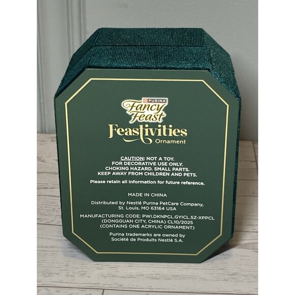 Fancy Feast 2025 Feastivities Holiday Christmas Cat Ornament Limited Edition NIB - Picture 6 of 6